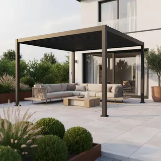 gardenson Pavillon Basic 3 x 3,6 m Grau