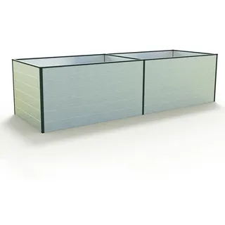 GFP Aluminium Hochbeet KINGSIZE DANIELA - 297 x 99 x 77 cm - Alu natur, Stecksystem, langlebig - Silber