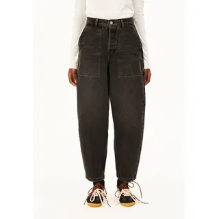 BAARLY HIGH WORKER BARREL JEANS | Bio-Baumwoll Mix non stretch - schwarz (28-30)