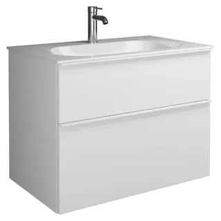 burgbad Fiumo Mineralguss-Waschtisch mit Unterschrank 82 cm, mit Griff G0223