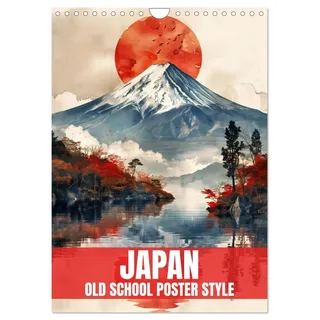 Japan - Old School Poster Style (Wandkalender 2026 DIN A4 hoch), CALVENDO Monatskalender: Eine Sammlung von Poster über Japan in Old School Style