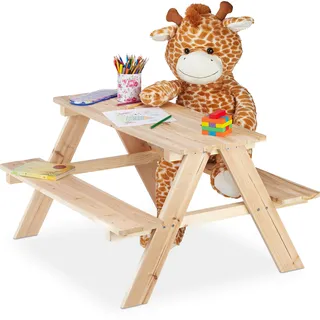 relaxdays Kindersitzgruppe Holz - Hellbraun