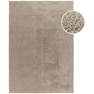 carpet city Kurzflor-Teppich Waschbar Calma 200 Taupe 120x160 cm , Textil , Uni , Rechteckig , 120x160 cm , Oeko-Tex® Standard 100 , waschbar , Teppiche und Böden, Teppiche