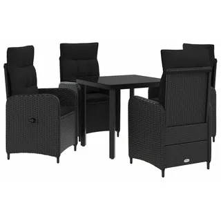 Sofa-Tischset mit Kissen mit Kissen 5 pcs Schwarz - Schwarz