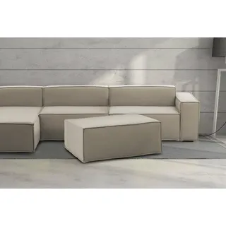 Talamo Italia - Antonella-Pouf, Wohnzimmer-Pouf, Relaxsessel aus gepolstertem Stoff, 100 % Made in Italy, 100 x 70 x 43 cm, Taupe