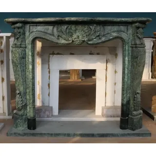 Casa Padrino Luxus Barock Marmor Kaminumrandung Dunkelgrün 150 x H. 120 cm - dunkelgrün