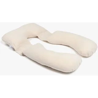 Doomoo Maxxy Schwangerschaftskissen und Stillkissen -Seitenschläferkissen - XXL-Format - Bio-Baumwolle & Öko-Tex & GOTS Zertifiziert - Mitwachsend mit kleinem, abnehmbarem Kissen, Mini Flowers Sand