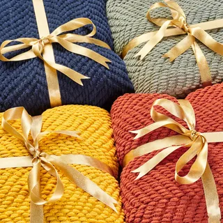 Chanasya Texturierte gestrickte superweiche Überwurfdecke mit Quasten, warm, gemütlich, Plüsch, leicht, flauschig gewebte Decke für Bett, Sofa, Acryl-Überwurf, Decke Modern 50x65 Inches goldfarben