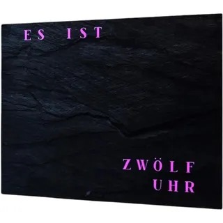 build-yours WordClock Jupiter Schiefer Optik -Moderne Wortuhr mit LED Anzeige - Digitale Wanduhr zum Aufhängen & Hinstellen