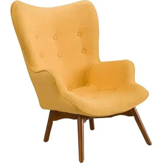 Lounge Sessel  Textil Lounge Design Sesel Komfortsessel Orange Relaxsessel - Gelb