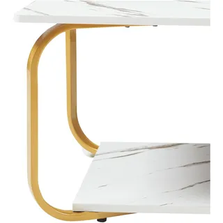 [en.casa] Kolta Weiß/Gold Holzwerkstoff 120 x 43 x 60 cm