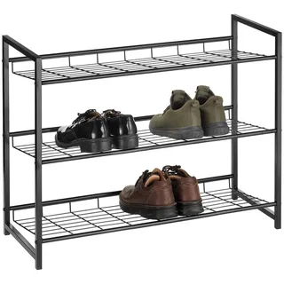 CARO-Möbel Schuhregal Ordo , Schwarz , Metall , Mode , 81x61x30 cm , Garderobe, Schuhaufbewahrung, Schuhregale