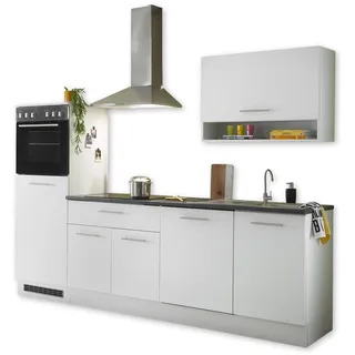 Die Möbelfundgrube Küchenzeile Eddi 260 cm Grau Weiß