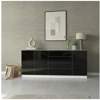 borchardt Möbel Vaasa 190 x 79 x 35 cm Schwarz/Weiß