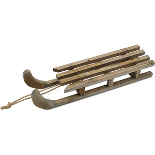 Dekoschlitten aus Holz natur mit Seil - 46 x 12 cm - Deko Holzschlitten mit Naturkordel zum Basteln und Dekorieren