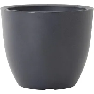 Siena Garden Pflanzentopf , Anthrazit , Kunststoff , Steinoptik , rund , 38.5 cm , Dekoration, Blumen & Blumentöpfe, Übertöpfe