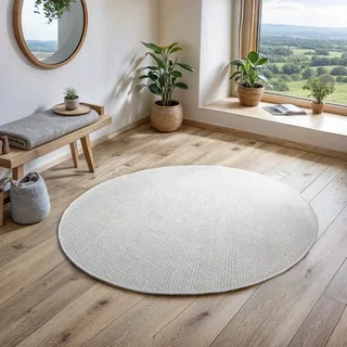 otto home Wollteppich »Wolltraum Pur« rund 10 mm Höhe Wendeteppich, handgewebt, Uni Farben, reine Wolle, Wohnzimmer OTTO home naturweiß B : cm Ø cm 1 Stk.