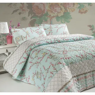 L'Essentiel Linge de Maison, Begonvilla- EPJ6927, Türkis, Bettdecken, 65% Baumwolle / 35% Polyester (Abdeckung) / - Türkis