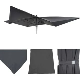 Ersatz-Bezug für Luxus-Sonnenschirm HWC-A37, Sonnenschirmbezug Ersatzbezug, 3x3m (Ø4,24m) Polyester anthrazit - Grau