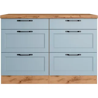kochstation Unterschrank KS-Lana 120 x 60 x 86 cm Blau