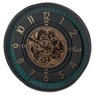 formano Moderne Wanduhr mit Beweglichen Zahnrädern 66 cm Metall Clock Antik-Style - Bunt