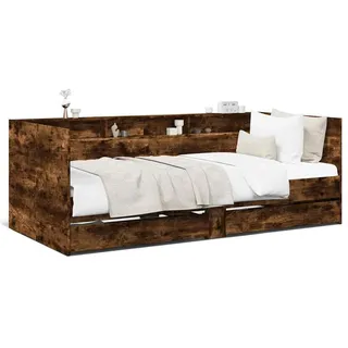 vidaXL Tagesbett mit Schubladen ohne Matratze Räuchereiche 100x200 cm - Braun