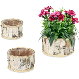 Relaxdays 3er Set Ø 20 x 15 cm Weiß