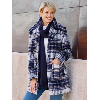 Classic Basics Langjacke ohne Kapuze, marine, champagner, kariert