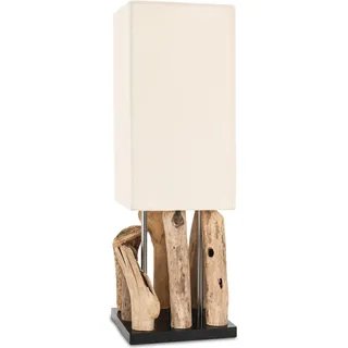 Tischlampe Treibholz B x H x T 16,5x51,5x16,5 Tischleuchte Design Deko - Weiß