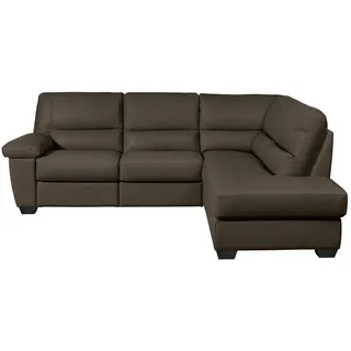Livetastic Ecksofa , Braun , Leder , Kombination Echtleder/Lederlook , Füllung: Polyurethan (Pur) , Ottomane rechts, L-Form , 248x201 cm , Made in Eu , motorische Relaxfunktion , Wohnzimmer, Sofas & Couches, Wohnlandschaften, Ecksofas