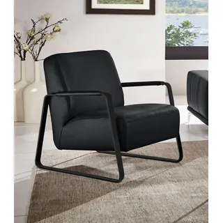 W.SCHILLIG Cocktailsessel "quadroo Loungesessel," mit bezogenen Armlehnen, Gestell in Schwarz pulverbeschichtet, nachtschwarz z73