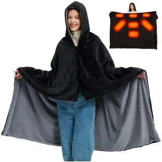CYCYHEAT Heizdecke mit Akku Kabellos 7,4V 20000mAh Elektrische Wärmedecke | 120×160cm Heizdecke zum Anziehen, Carbonfaser-Heizelement, 30 Sek. Schnellaufheizung, 3 Heizstufen, bis zu 10 Std. Wärme
