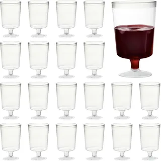 MATANA 50 Premium Weingläser Kunststoff, Plastik Weingläser, 160ml - Mehrweg Cocktailgläser, Weinglas Kunststoff, Weinbecher, Dessertbecher für Hochzeiten, Geburtstage, Partys