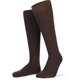 Kniestrümpfe HUDSON "RELAX COTTON", Herren, Gr. 45-46, braunmeliert, Baumwollmischung, normal, Socken Kniestrümpfe, druckfreier Relax-Komfortbund