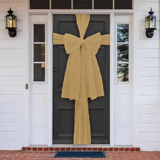 Weihnachten Dekorationen Tür Schleife DIY Organza Gold