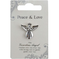 Guardian Angel Brosche Peace & Love | Geschenkidee | Anstecknadel | Silber | Einheitsgröße