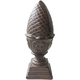 Dehner Dekofigur Pinienzapfen, Ø 8,8 cm, Höhe 22 cm, Gusseisen, braun