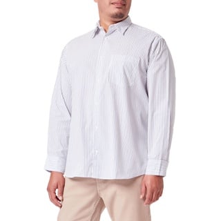 JACK&JONES Men's JORBILL POPLIN Oversized Shirt LS Hemd, White/Stripes:, XL