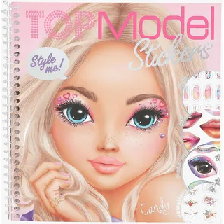 DEPESCHE 13984 TOPModel Face Dress Me Up - Stickerbuch mit 24 Seiten Model Portraits zum Verzieren, inkl. 7 Seiten Accessoire Sticker