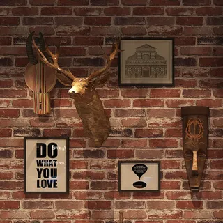 Okydoky 44x600cm ROT Stein Mauer Selbstklebende Tapete, Ziegelstein Backstein, Möbelaufkleber Wandsticker, Steintapete Vinyl Wandaufkleber, Geeignet für Wohnzimmer, Küche, Schlafzimmer,QZ-RD-6