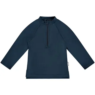 Sterntaler Badeshirt langarm uni – UV-Schutz 50+ Schwimmshirt – Unisex Beachwear schnelltrocknend – Kinder Rashguard mit Reißverschluss & Kinnschutz – marine, Größe 80