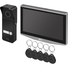 EMOS GoSmart Video-Türsprechanlage mit WiFi und App, wasserdichte Full-HD Kamera (2MP/1080p) mit IR-Nachtsicht und RFID-Chips, Monitor mit 7'' LCD-Farbdisplay, Snapshot, Aufnahme, Türschloss-Steuerung