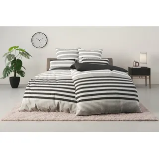H.I.S. Majoran Gestreift Grau 135 x 200 cm + 2 x 40 x 80 cm