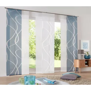 Schiebegardine NEUTEX FOR YOU "Rumbek" Gr. 4, blau (petrol), B:57cm H:245cm, Scherli, Polyester, Gardinen, Schiebegardine, inkl. Befestigungszubehör, Breite: 57 cm