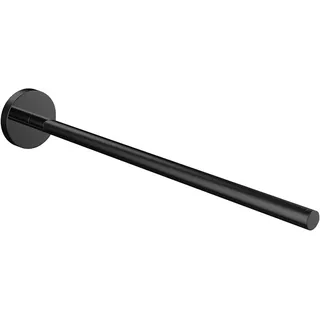 emco Round Handtuchstange ohne Bohren schwarz matt I Handtuchhalter zum Kleben einarmig zur Wandmontage I Badetuchhalter für Handtücher