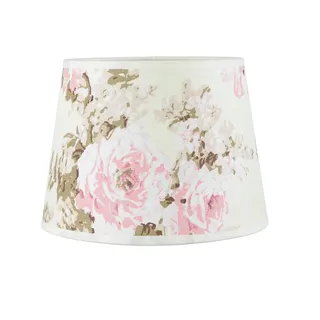 Lampenschirm E14 Ø19,5cm aus Stoff floral Blumenmuster konisch für Tischlampen Vintage Look Ersatzschirm für Nachttischlampen