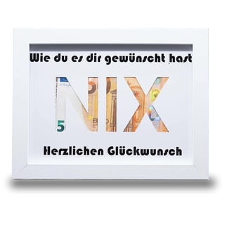 Geldgeschenk für alle die Sich Nichts wünschen NIX Frauen und Männer lustige Geschenke zum Geburtstag& Hochzeit