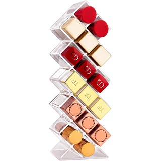 JessLab Lippenstift Organizer, Acryl Lippenstifthalter Lipgloss Tower Clear Kosmetika Makeup Organizer Aufbewahrung für Bad Waschtischplatte, 16 Steckplätze