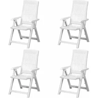 PROGARDEN Tampa Klappsessel 61 x 60 x 109 cm weiß 4er Set