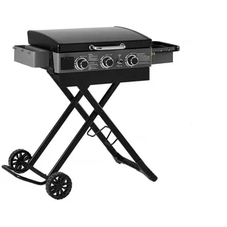 Habitat Garten Plancha firo Schwarz , Grau , Metall , 61x92x109 cm , Grills, Gasgriller